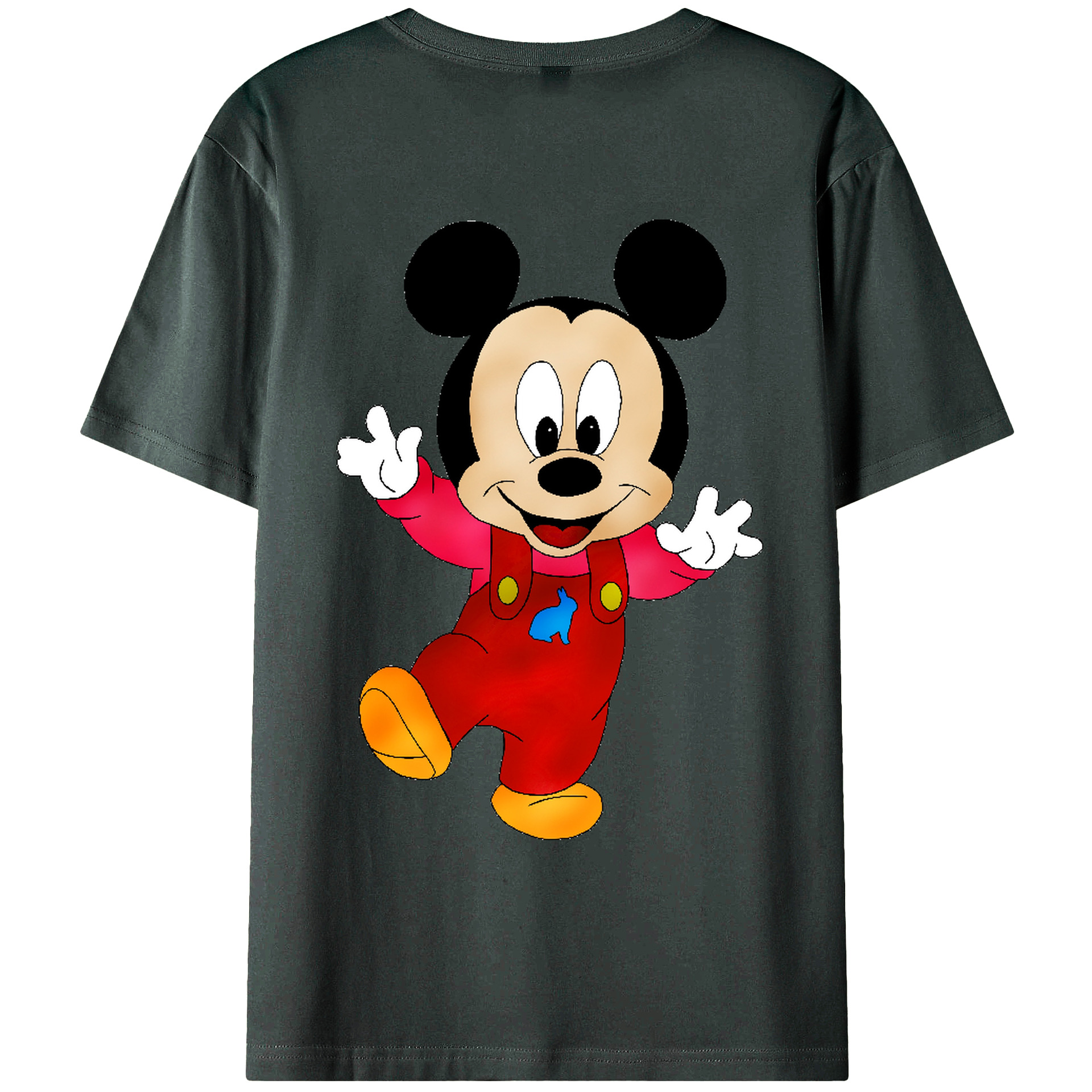 ミッキーマウス Mickey Mouse 綿100％ メンズ半袖Tシャツ（バックプリント） 通気性
